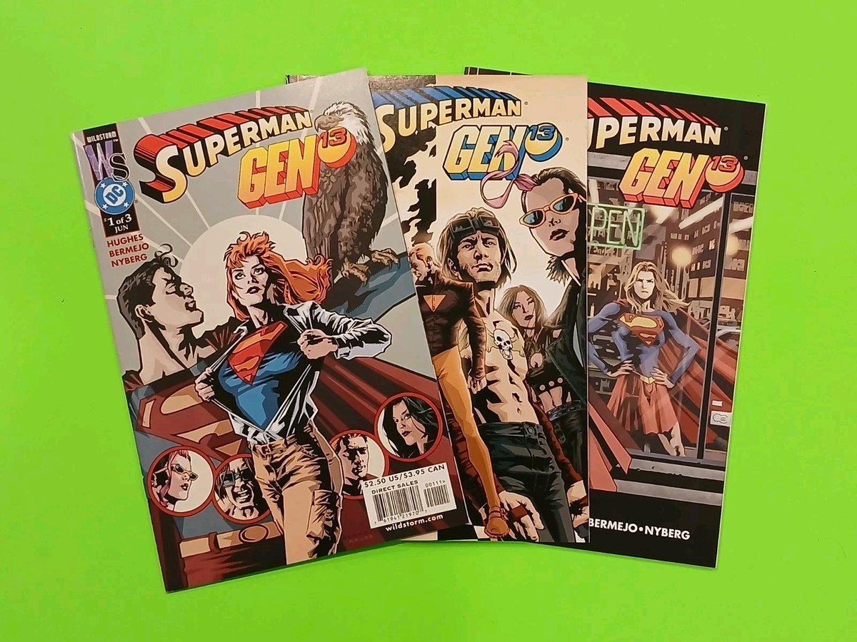 Set completo Superman/Gen 13 #1-3 - copertine Bermejo/Nyberg - DC/WildStorm Comics