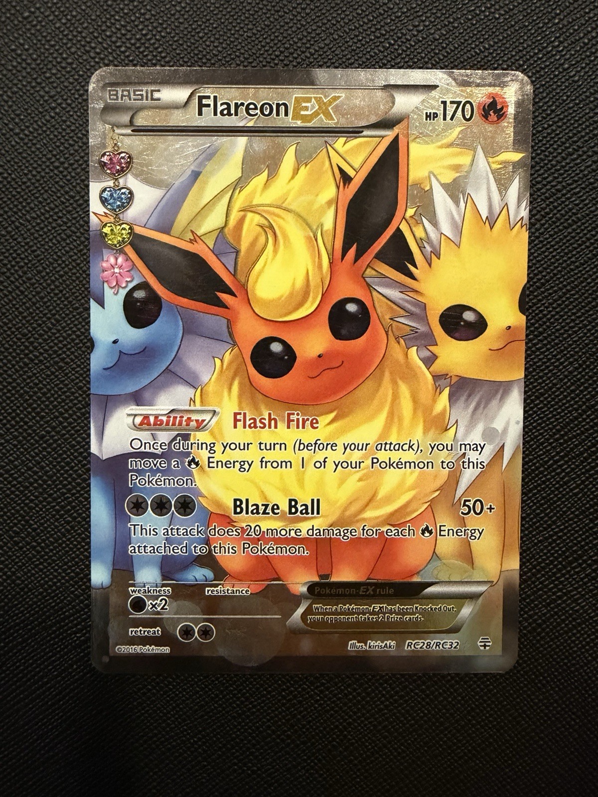 Pokemon Company Flareon EX RC28/RC32 Generazioni Full Art Holo Ultra Rara 2016