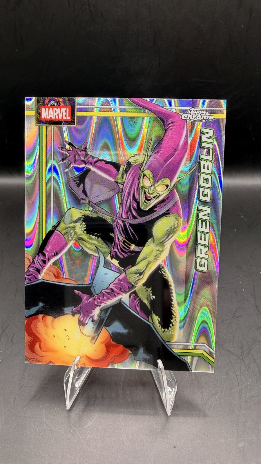 2026 Topps Chrome Marvel Comics #45 rifrattore verde Goblin RayWave