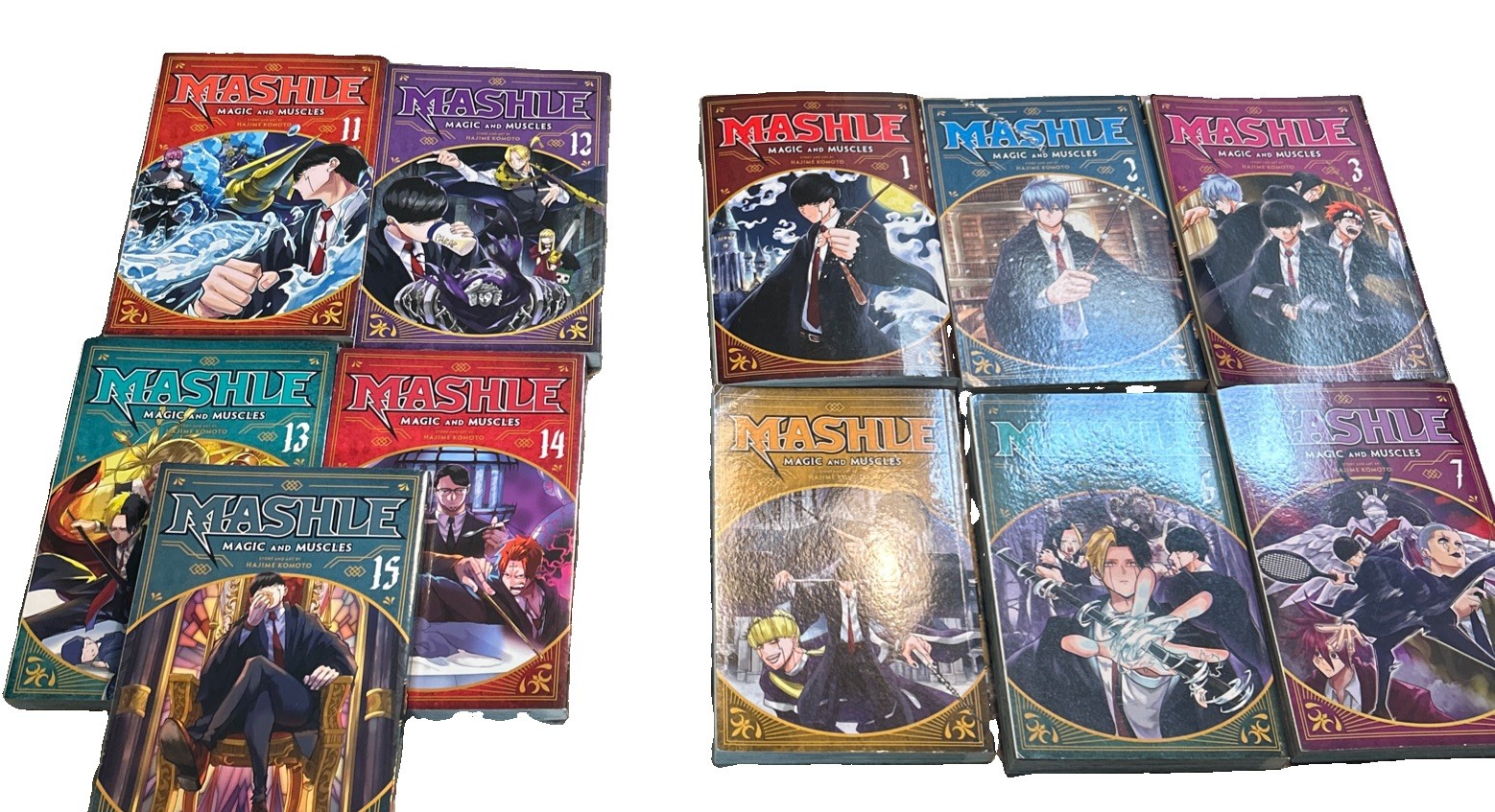 Mashle: Magic and Muscles, 11 libri manga inglese copertina morbida vol 1-3, 5-7, 11-15