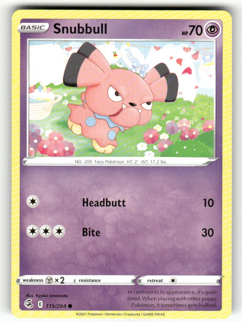 Snubbull 115/264 Common Fusion Strike Pokemon leggermente giocato