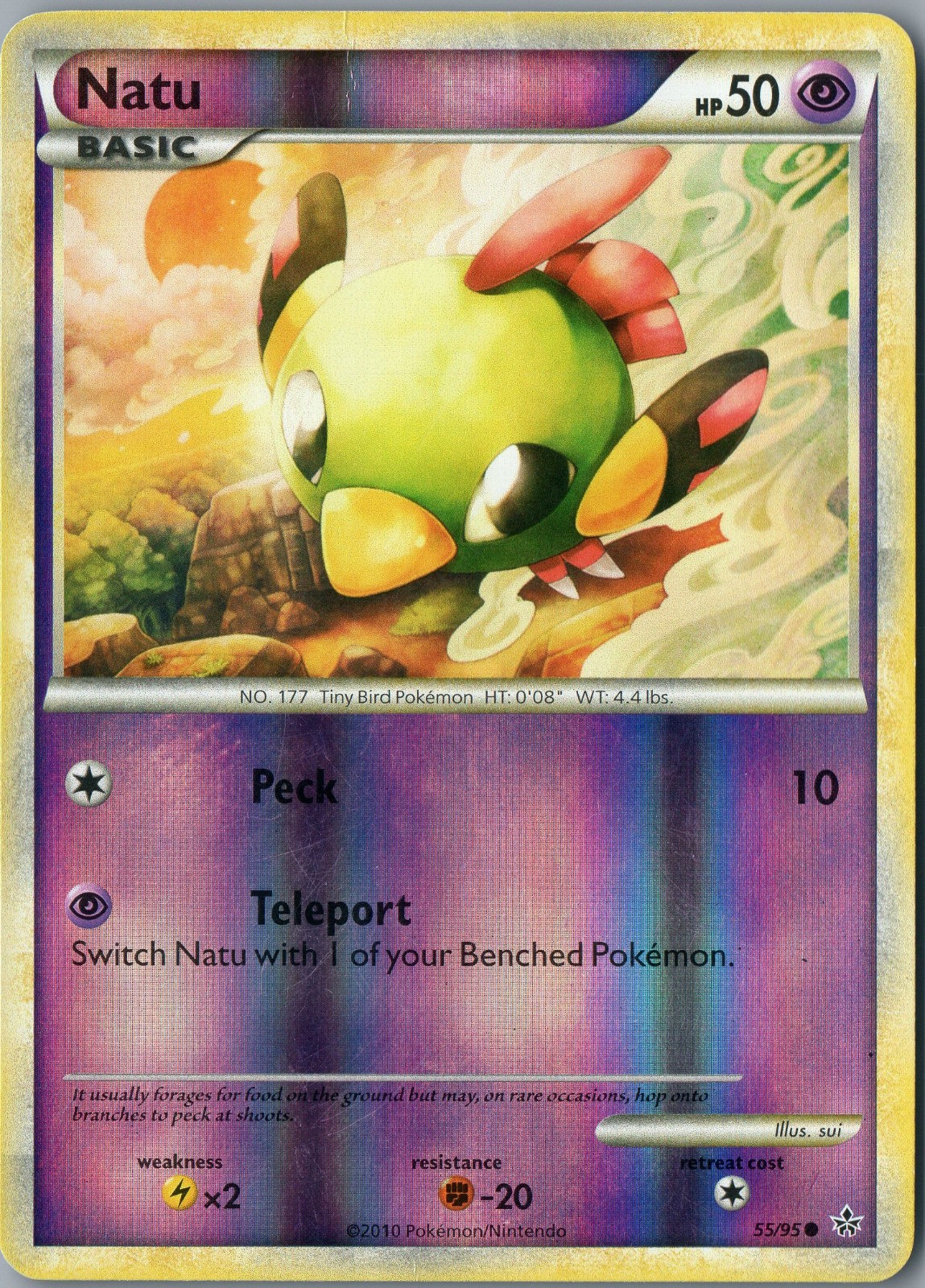 Natu Common Unleashed 55/95 LP Reverse Holo - Pokemon
