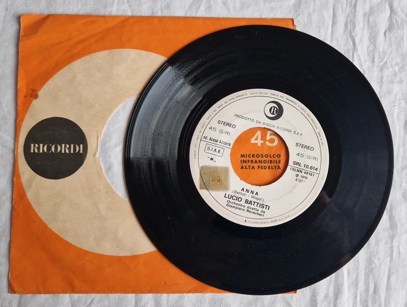 Lucio Battisti Anna Disco 45 giri Juke Box 1970