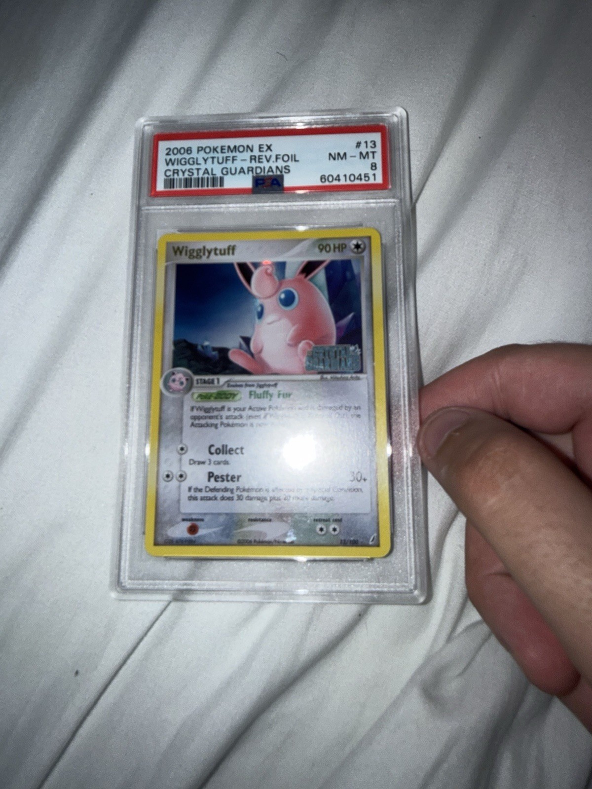 Pokemon TCG EX Crystal Guardians Wigglytuff Reverse Holo 13/100 2006 PSA 8 CLEAN