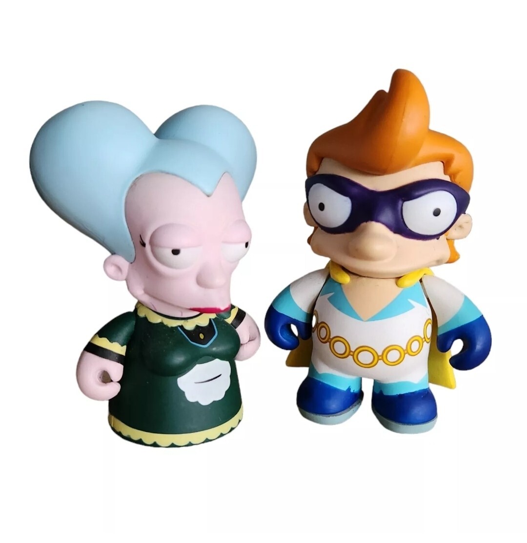 Kidrobot Futurama Serie 2 Fry As Captain Yesterday Figura in vinile 3" e figura mamma