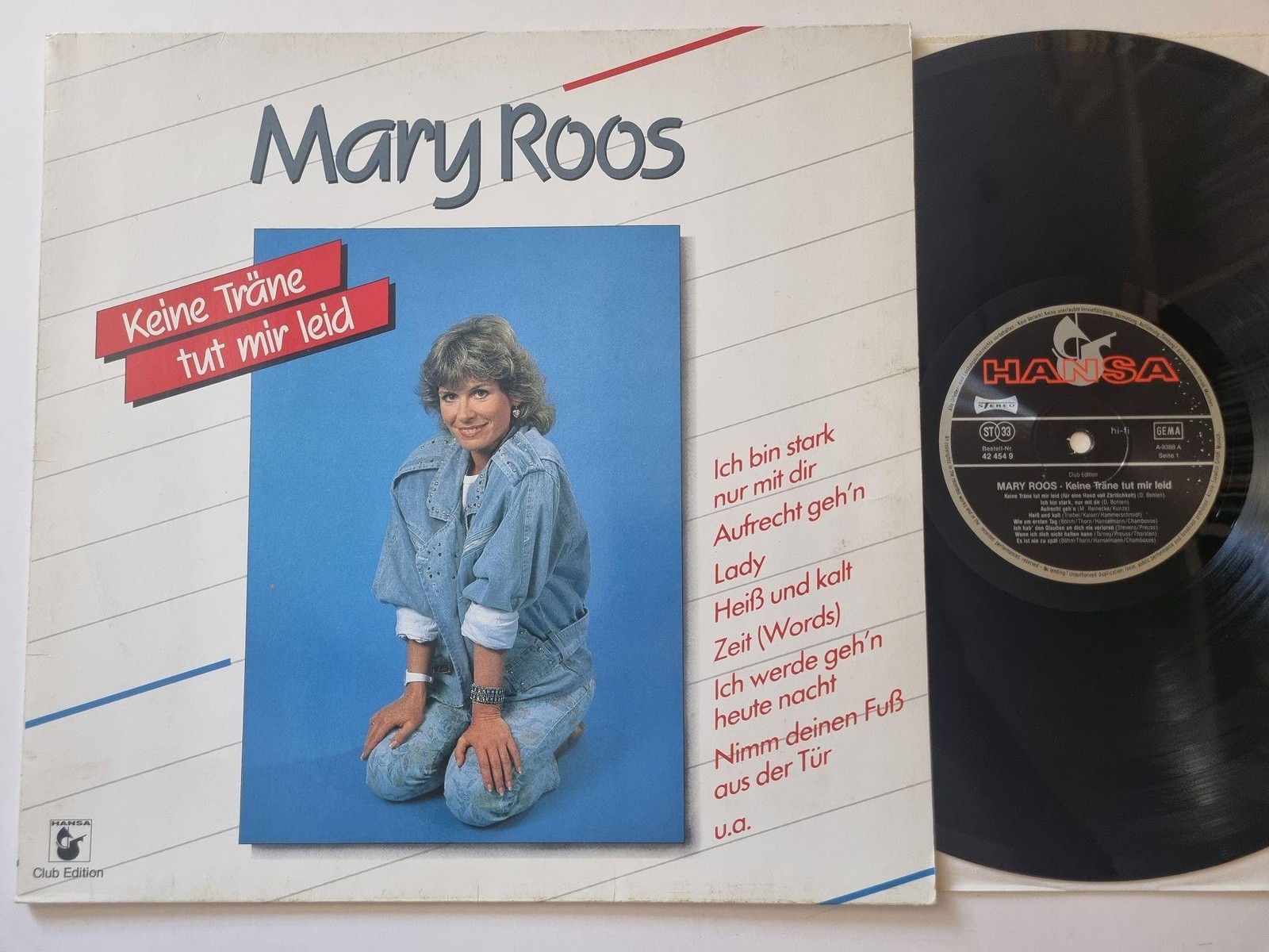 Mary Roos - Keine Träne Tut Mir Leid Vinyl LP Germany CLUB EDITION