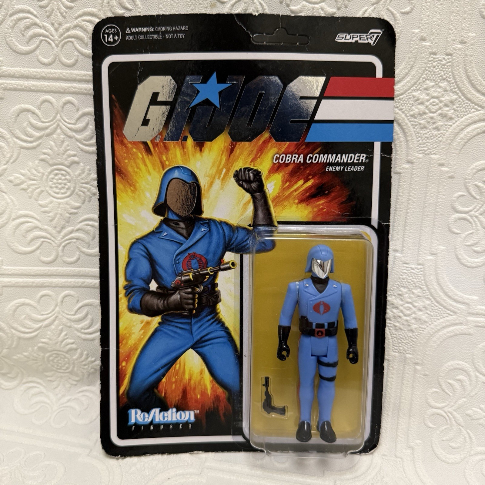 Esclusiva figura GI Joe Cobra Commander Super7 ReAction Wave 2 ~ NUOVA ~ SIGILLATA