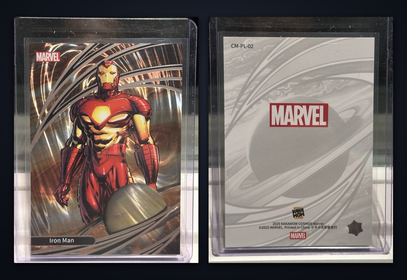 RARO! 2025 KAKAWOW COSMOS Marvel Iron Man #CM-PL-02 Planet Card SSP inserto raro!