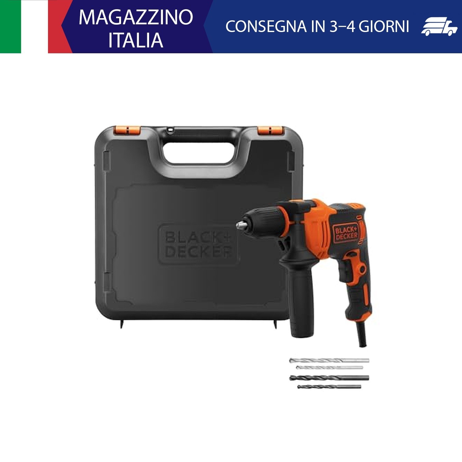 BLACK+DECKER 710W Trapano a percussione a filo ad alte prestazioni, 0-2800 giri/