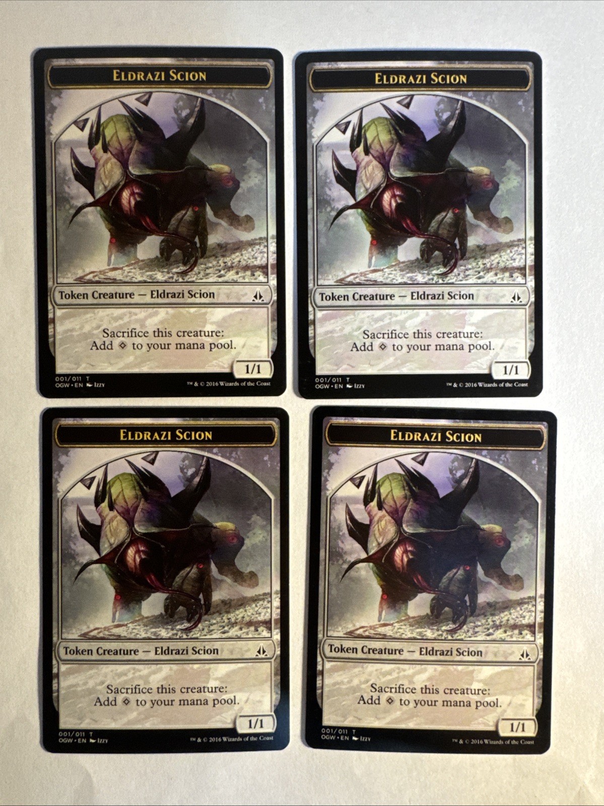 4x Mtg Giuramento del Gatewatch Eldrazi Scion Gettone 001 NM Magic The Gathering