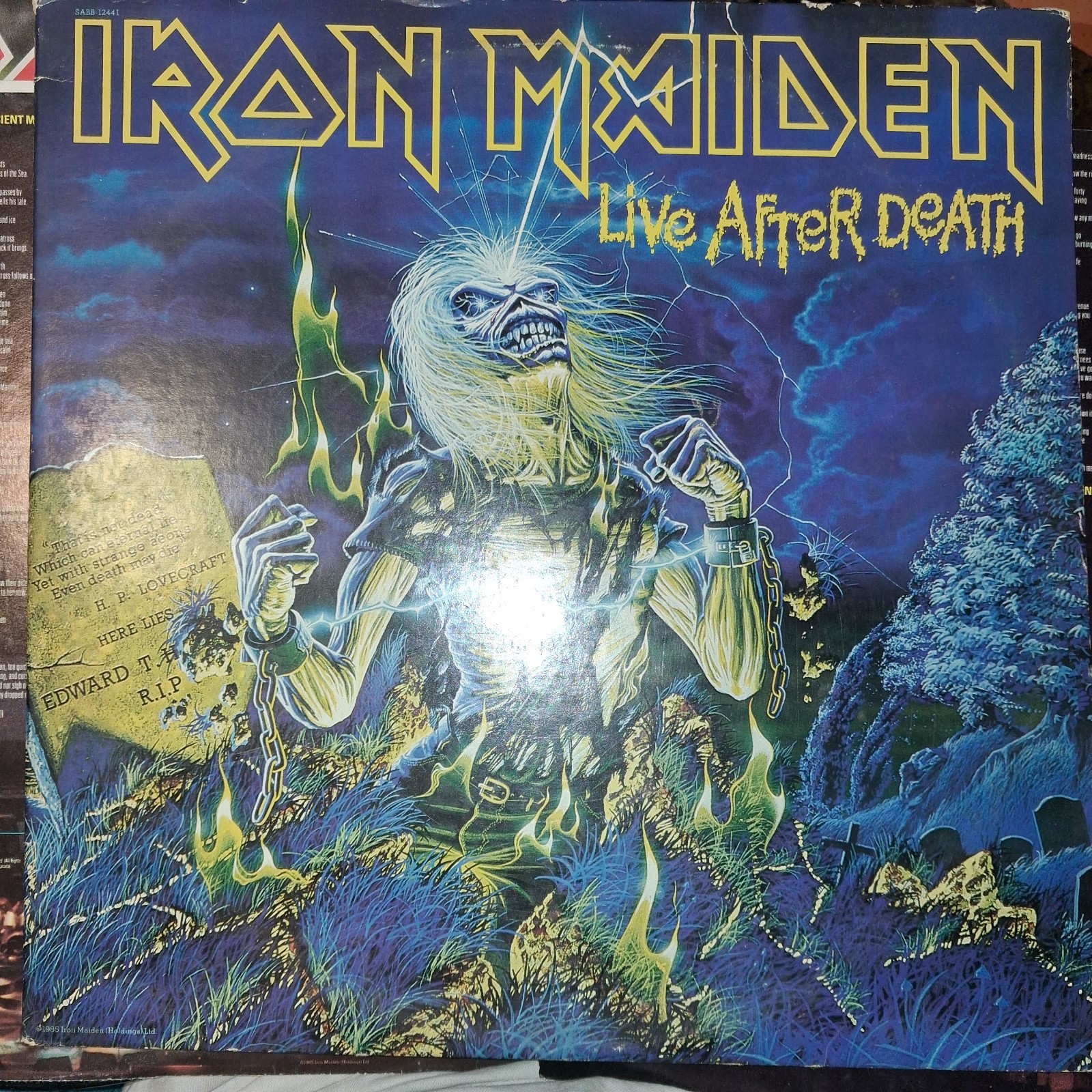 IRON MAIDEN - LIVE AFTER DEATH VINYL LP 2 RECORD SET 1985 CAPITOL RECORDS 