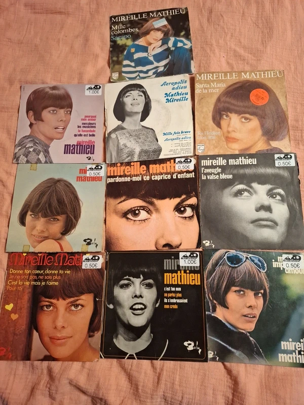 Lot de vinyles 45T Mireille Mathieu