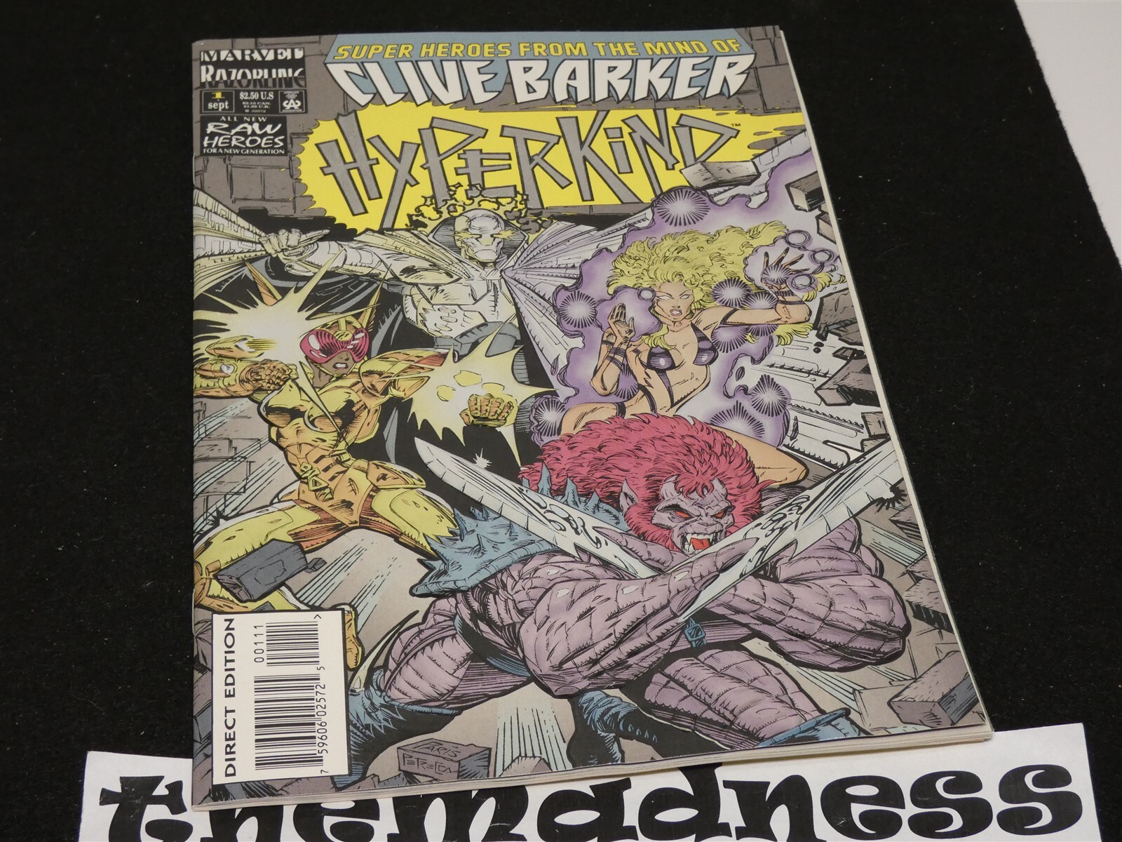 Marvel Comics Razorline Clive Barker Hyperkind #1 copertina in lamina goffrata 1° Logix
