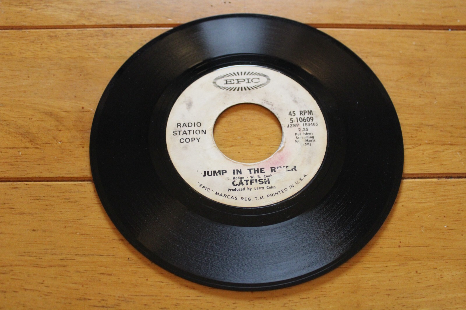 CATFISH - GOIN DOWN SLOW / JUMP IN THE RIVER PROMO 45RPM 7" SINGLE G+ EPIC