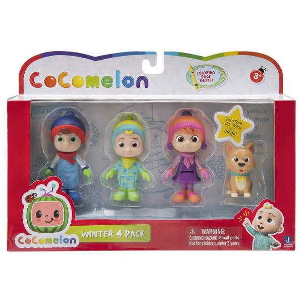 CoComelon Winter Pack 4 figure JJ TomTom YoYo Bingo invernale WT0045