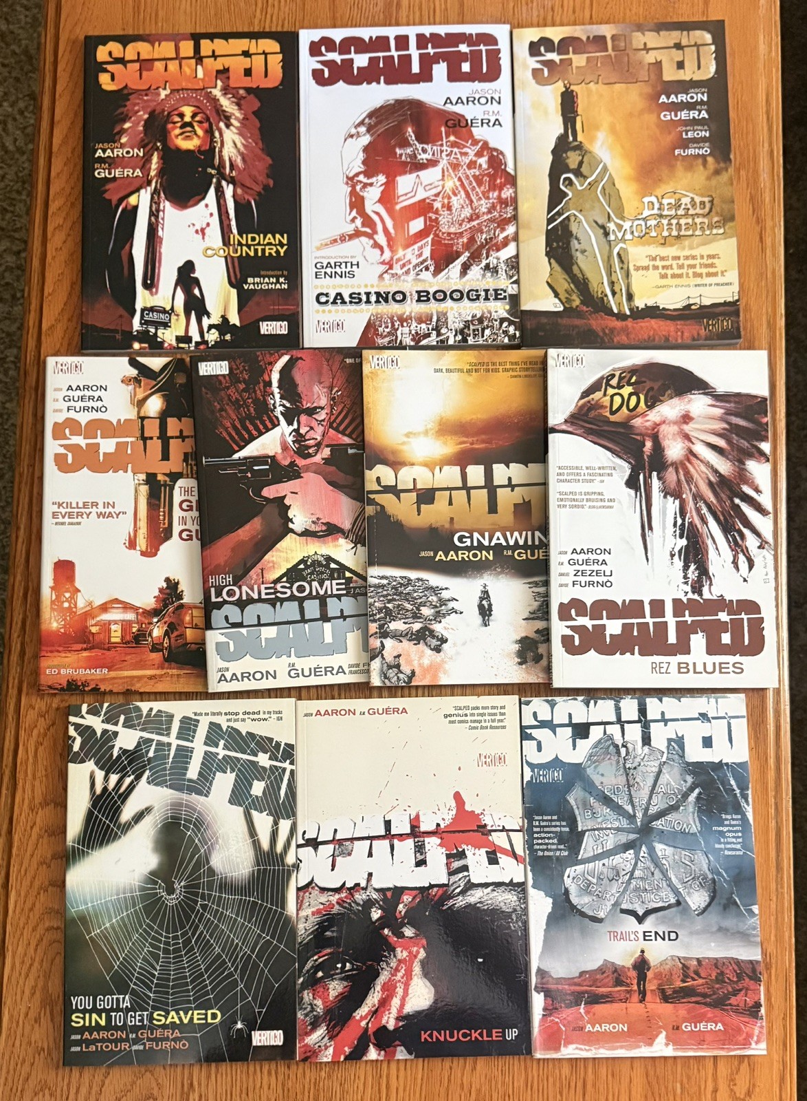 Vertigo SCALPED TPB Vol. Set completo 1-10! Nuovissimo! Jason Aaron - R.M. Guera