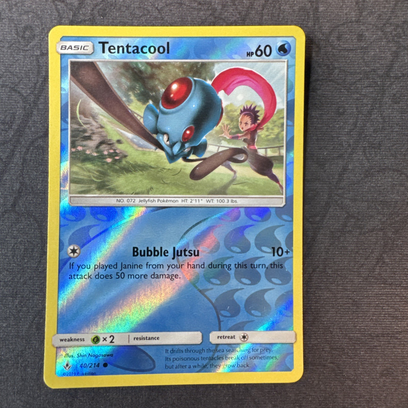 Tentacool 40/214 Sm-Legami Ininterrotti Reverse Holo Sole e Luna Pokemon