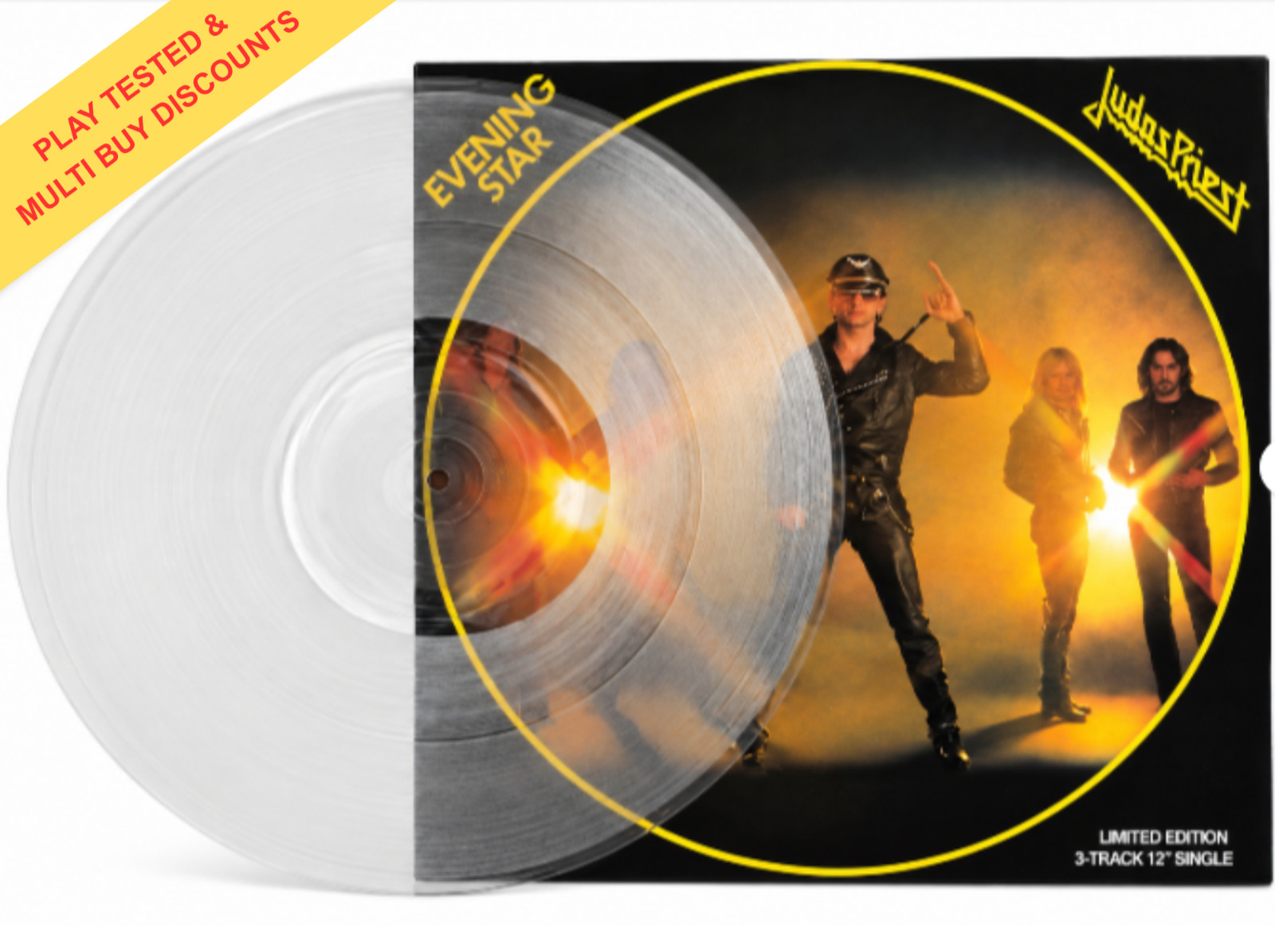Judas Priest Evening Star 1979 UK Clear Vinyl 12" Single CBS 12-7312 Play Tested