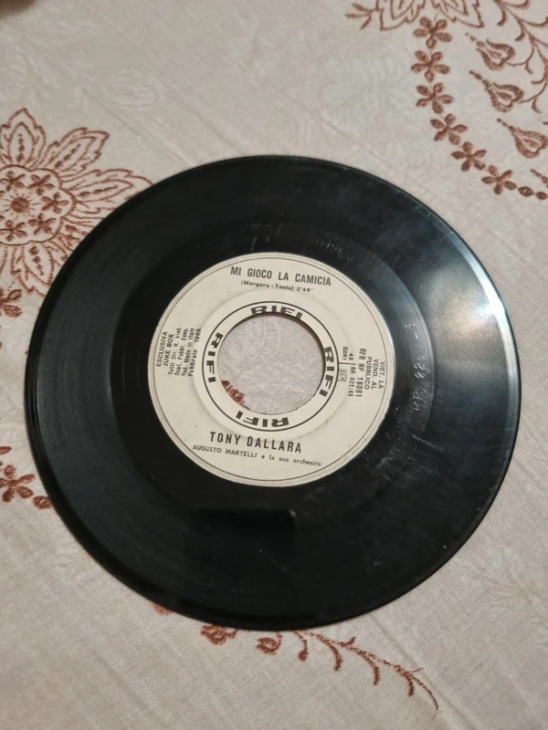Raro Vinile 45 giri juke box del 1965 Tony Dallara -Mi gioco la camicia/Addormentarmi cosi'art-