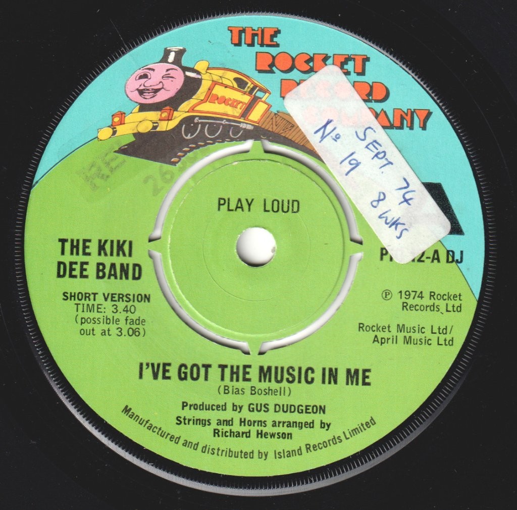 Kiki Dee Band I've Got the Music In Me 7" vinyl UK Rocket 1974 promo has sticker