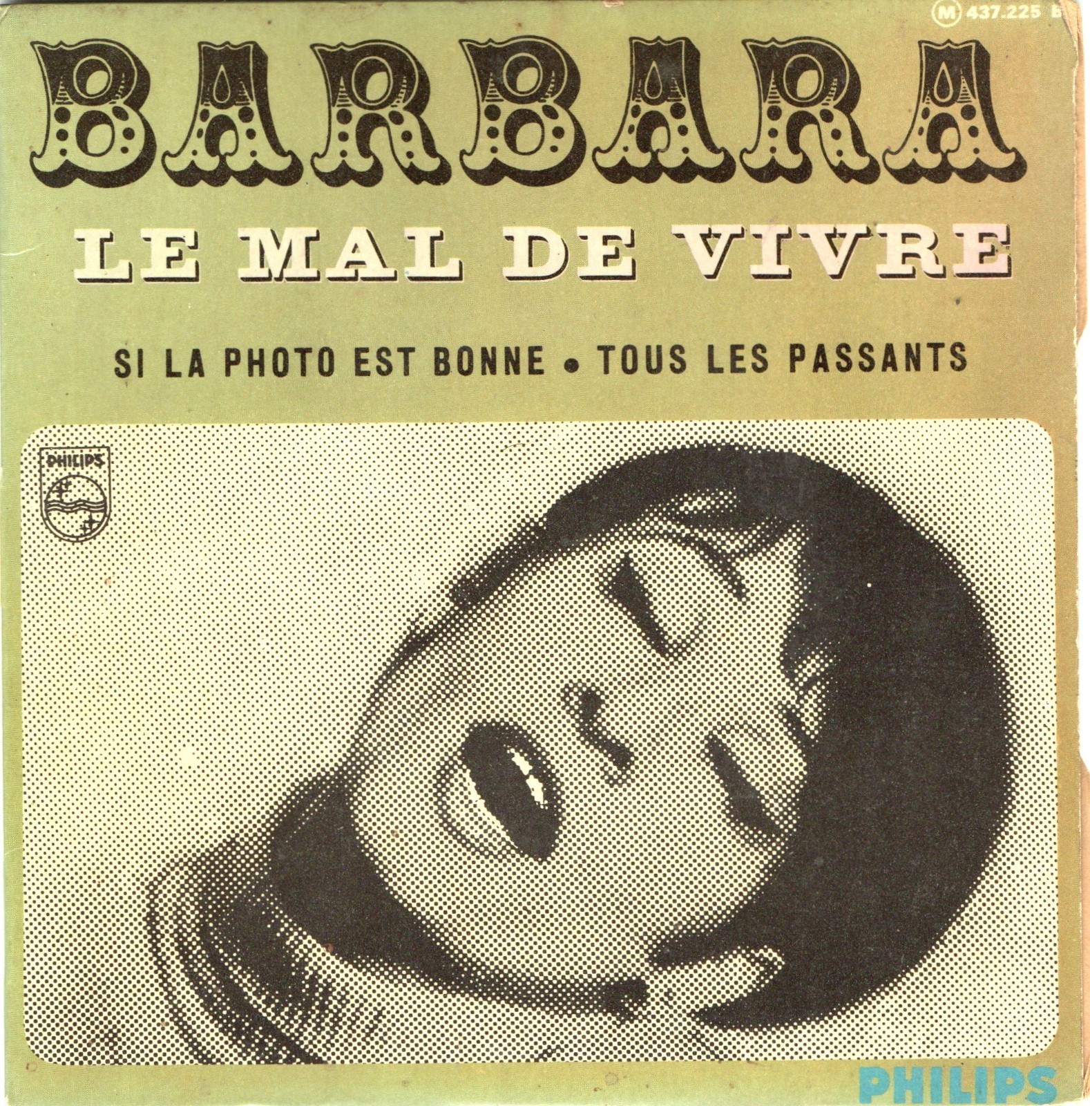 Barbara - 45 T EP Le Mal de Vivre (1966 - variante fond vert)
