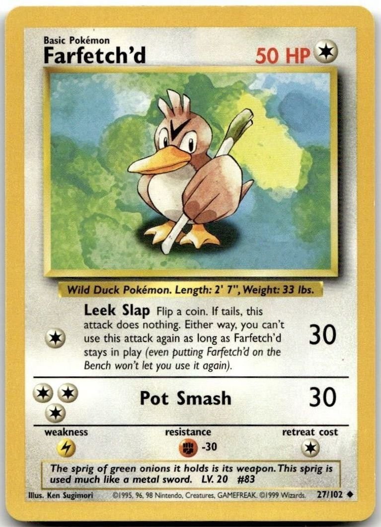 Farfetchd Base Set #027/102 Pokemon TCG Card LP