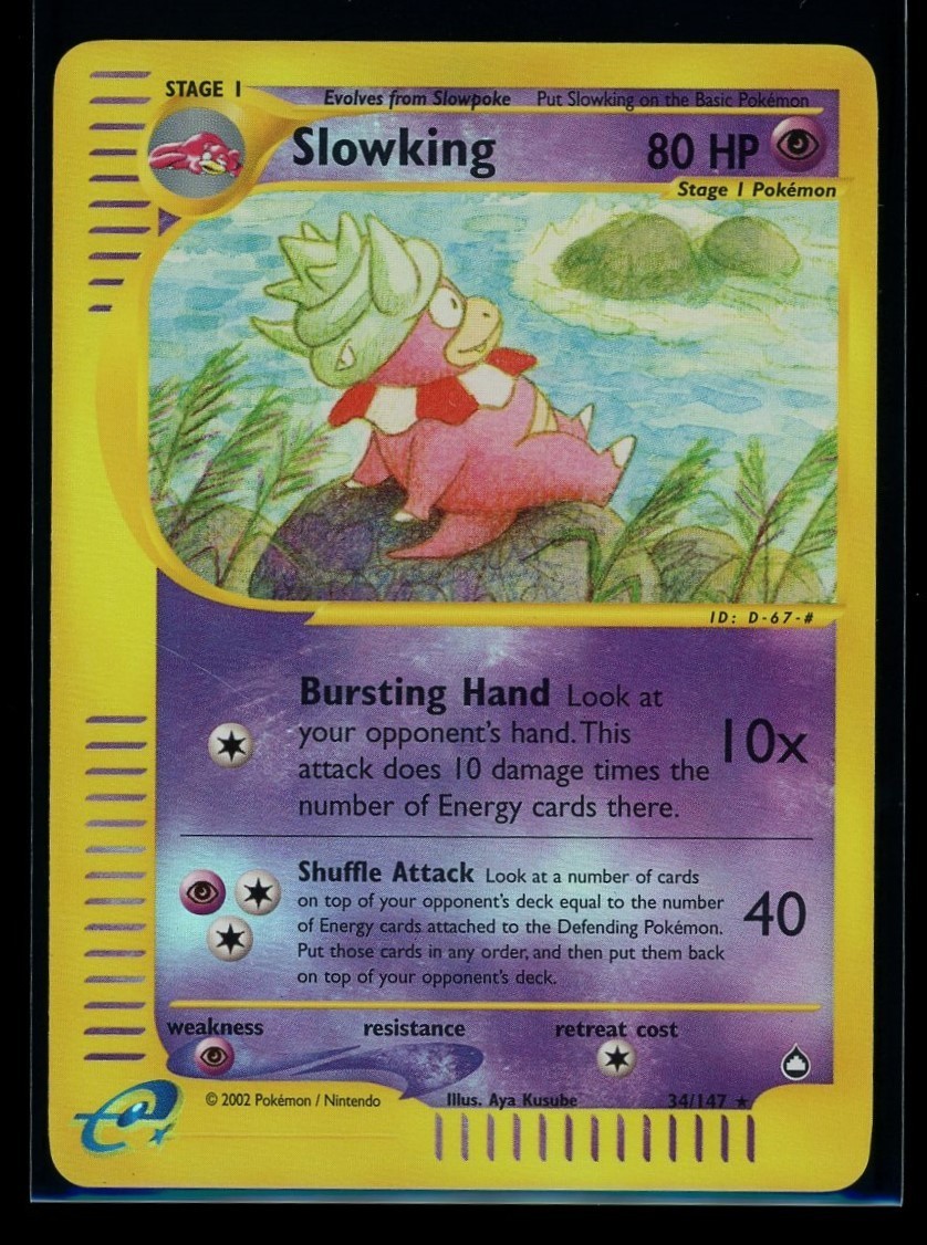 SLOWKING 2003 Pokemon Aquapolis #34/147 Reverse Holo Foil NM