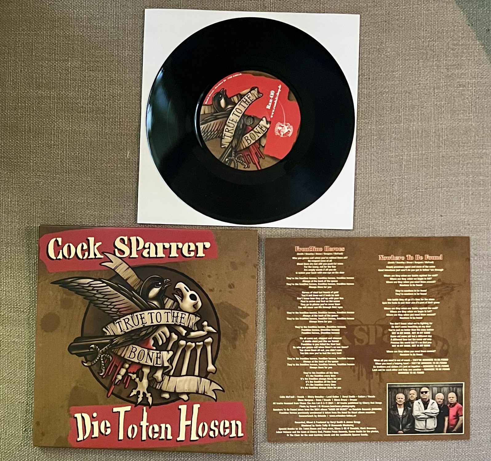 Cock Sparrer / Toten Hosen “True to the Bone" Split 7” Vinyl German Import Punk 