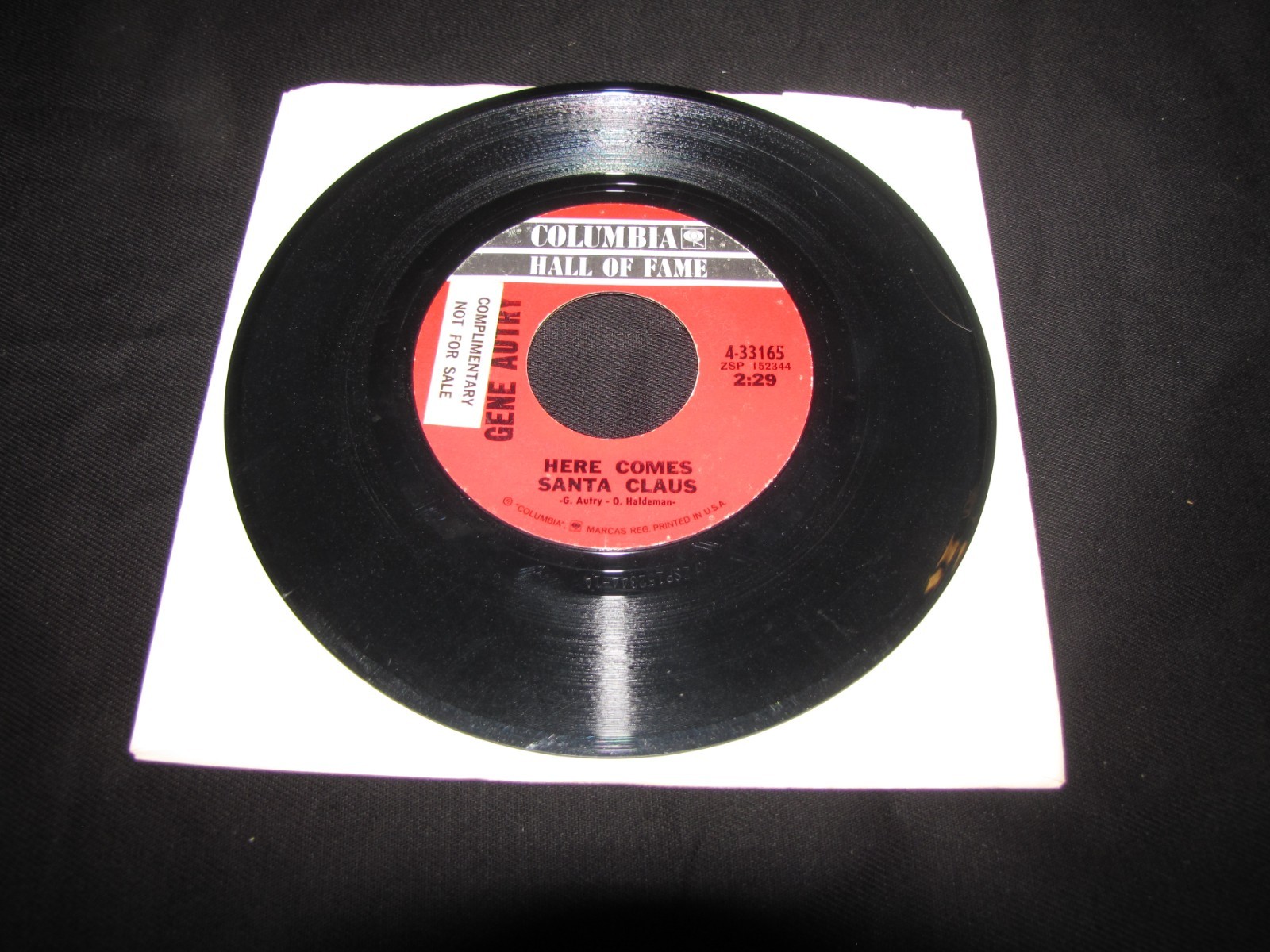 GENE AUTRY - HERE COMES SANTA CLAUS /RUDOLPH  RED NOSE REINDEER  7" SINGLE PROMO