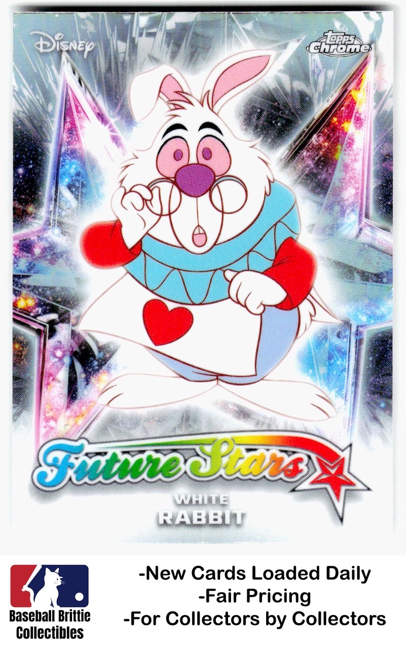 2026 Topps Chrome Disney White Rabbit Future Stars Alice nel Paese delle Meraviglie Rifrattore