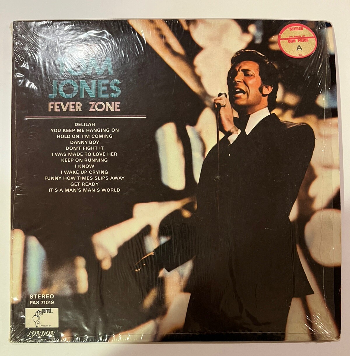 Tom Jones–The Tom Jones Fever Zone-Parrot PAS-71019 Vinyl LP Shrink-wrap EX/VG+