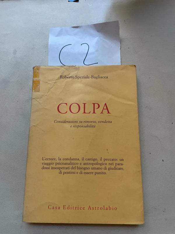 Roberto Speziale-Bagliacca. Colpa Considerazioni su rimorso, vendetta e responsabilità. Astrolabio