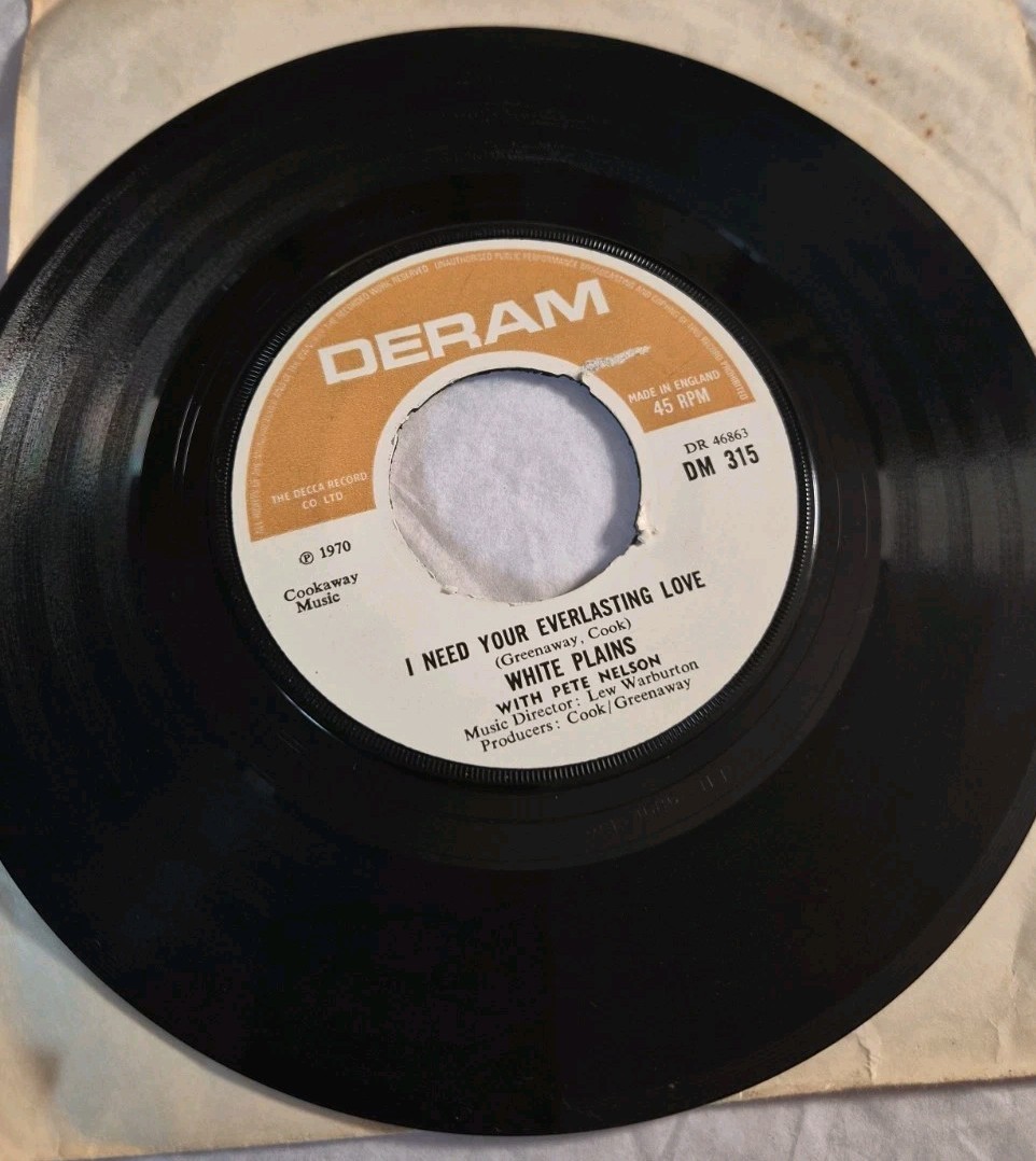 Whote Plains I Need Your Everlasting Love 7 Inch Vinyl Single Great Condition