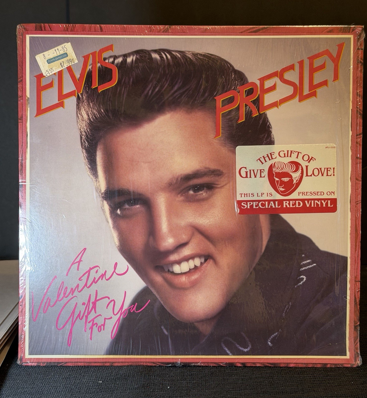 Elvis Presley A Valentine Gift For You 1985 LP In Shrink w/Hype on Red Wax M/EX