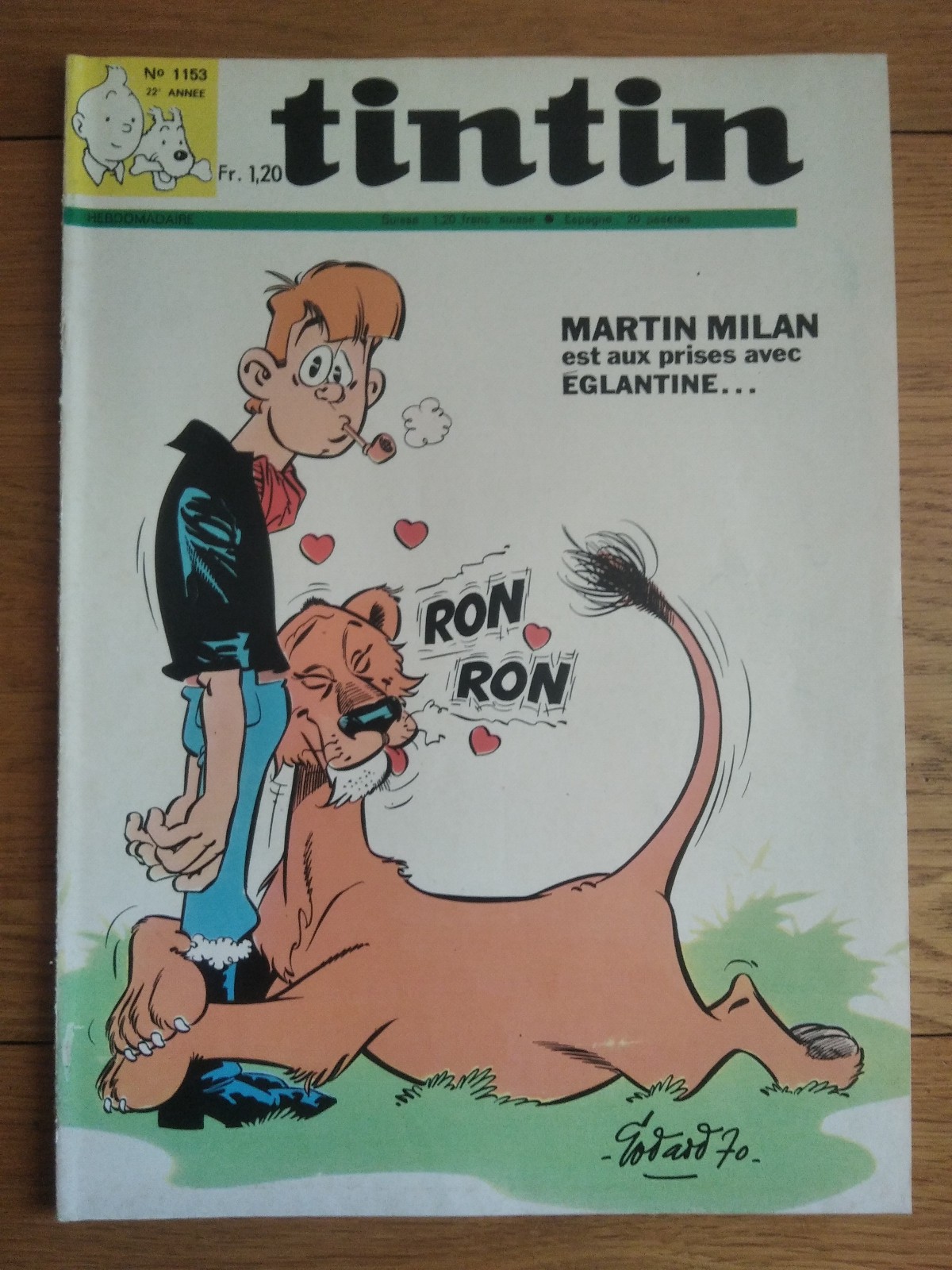Le journal de Tintin n° 1153 , couverture Godard ( Dargaud , 03/12/1970 )