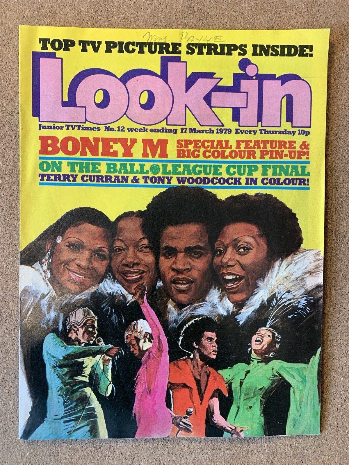 Look-In 17th March 1979 Good Condition, Boney M Poster, Six Million Dollar Man