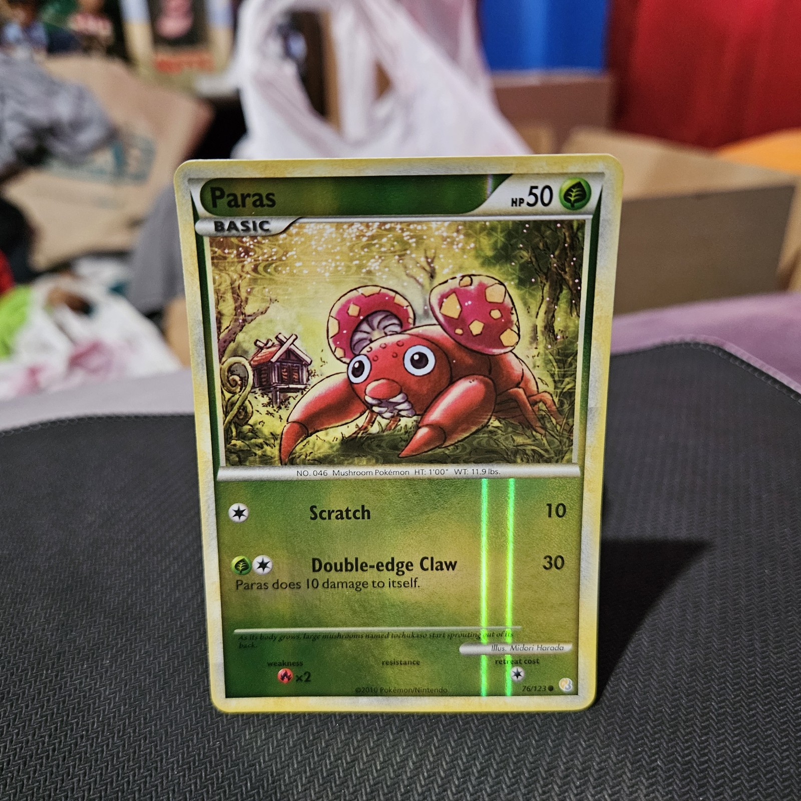 Carta comune Paras Pokemon TCG Heartgold e Soulsilver Reverse Holo #76/123
