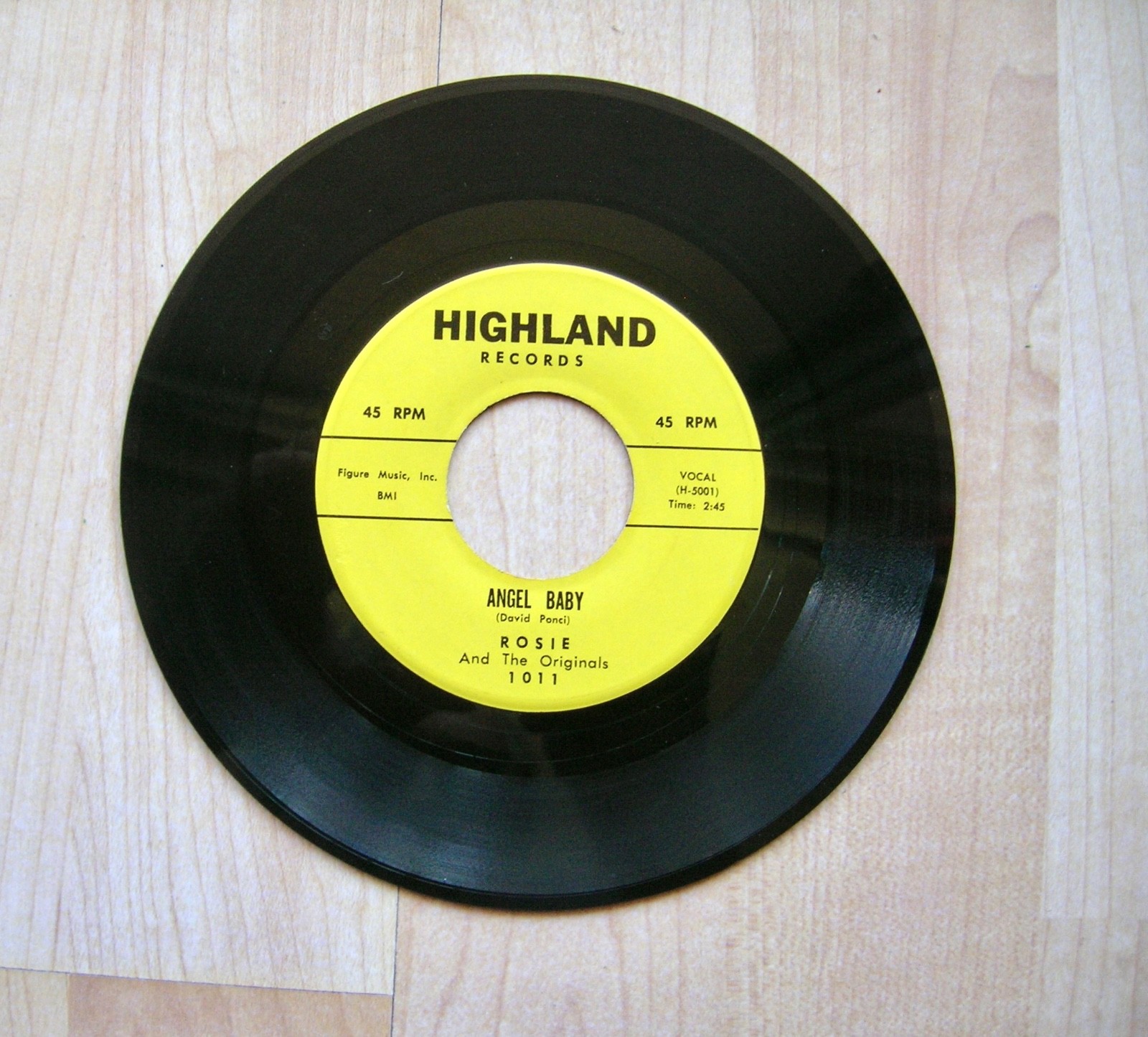 ROSIE AND THE ORIGINALS Angel Baby Highland   R&B  orig 1960   45 EX