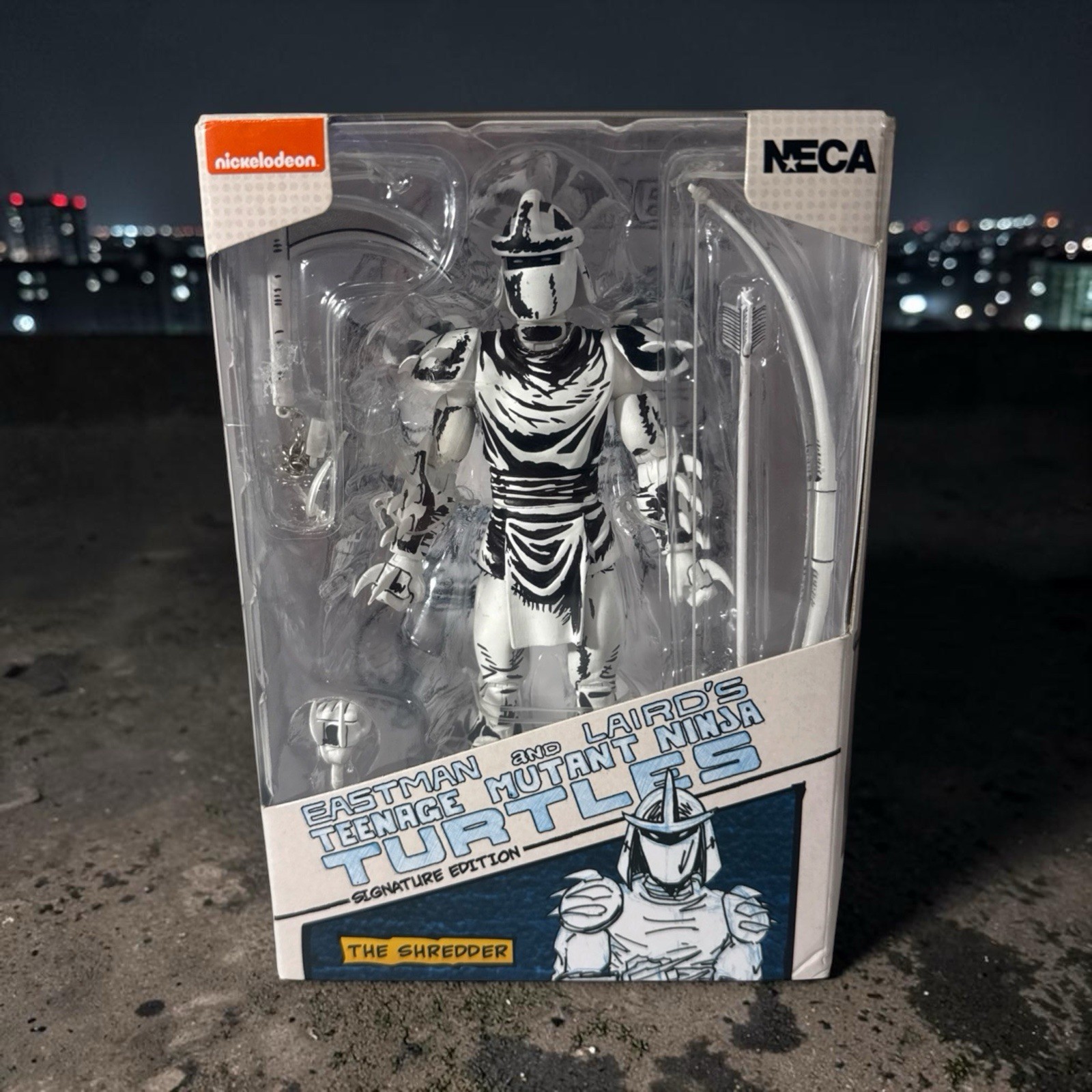 Neca TMNT Black And White Shredder Action Figure Mirage Signature Edition Nuovo