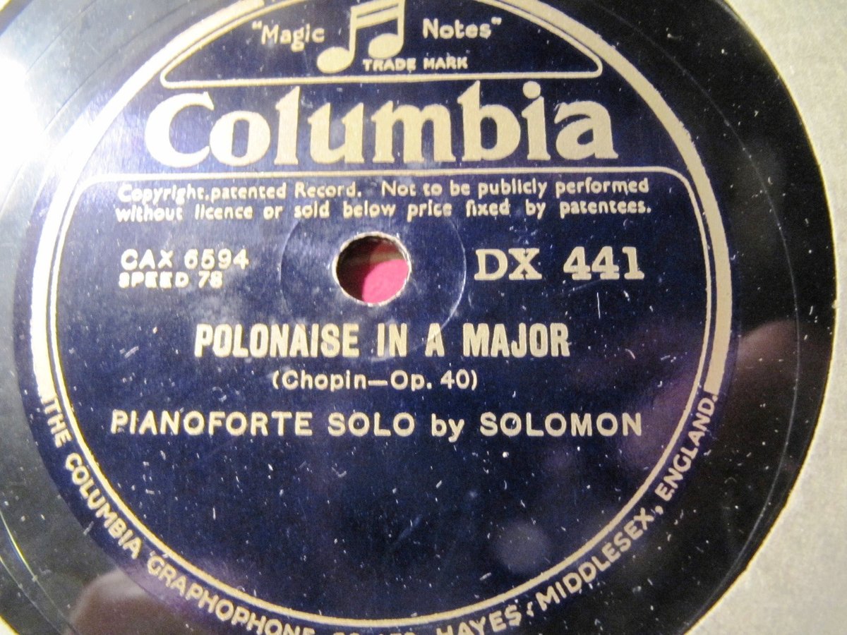1932 SOLOMON 1st COLUMBIA Piano Liszt RAKOCZY March/ Chopin Polonaise in A DX441
