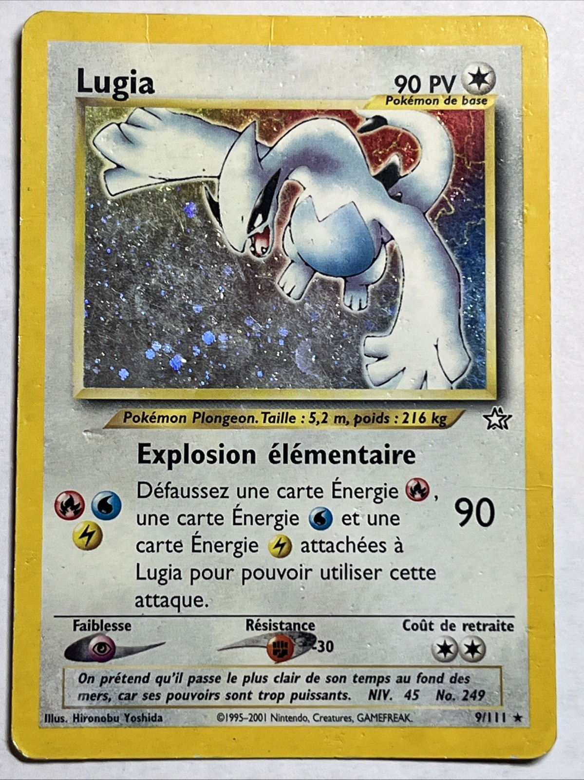 Lugia Neo Genesis 2000 9/111 90 HP Holo Rare Holo French Pokémon TCG Well Played