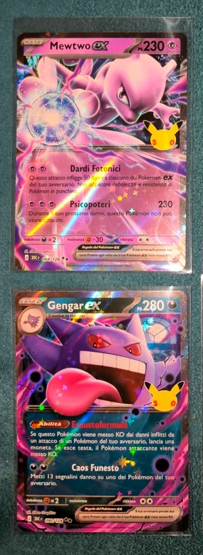 Mewtwo Ex e Gengar Ex 30th Anniversario