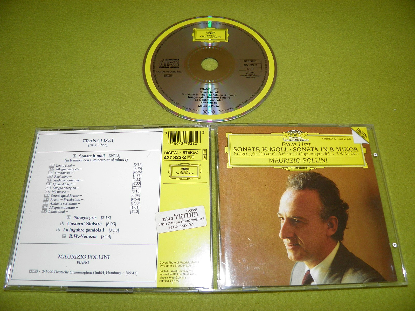Liszt - Sonata In B Minor · Nuages - Maurizio Pollini - DG CD NM / No IFPI / PDO