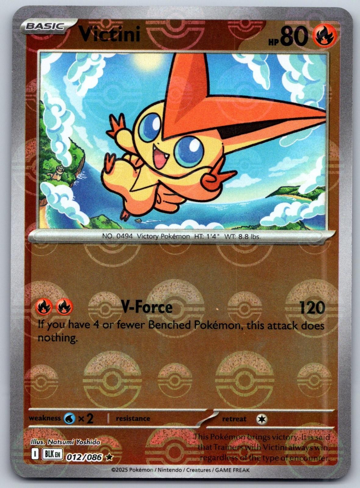 Victini (Poke Ball Pattern) 012/086 Holo Raro Black Bolt Pokemon Near Mint