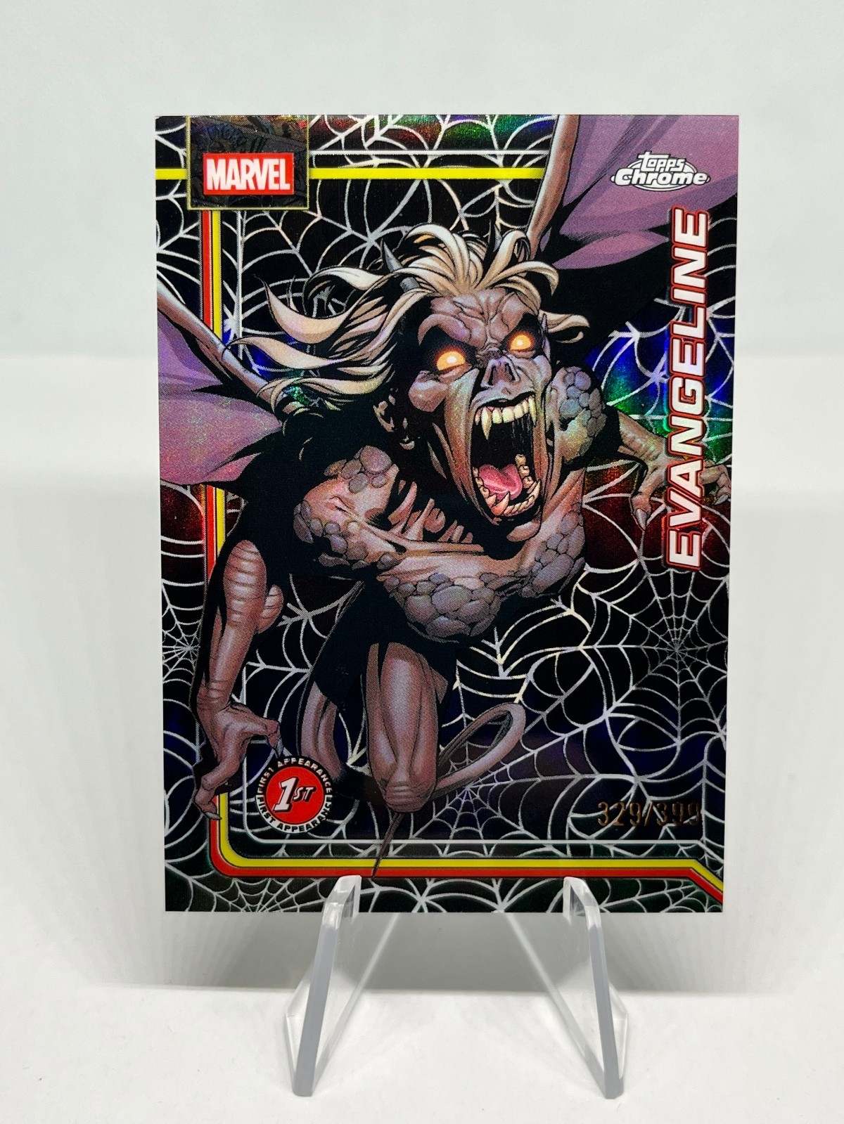 Evangeline 2026 Topps Chrome Marvel #117 Spider Web /399 1st Appearance Card