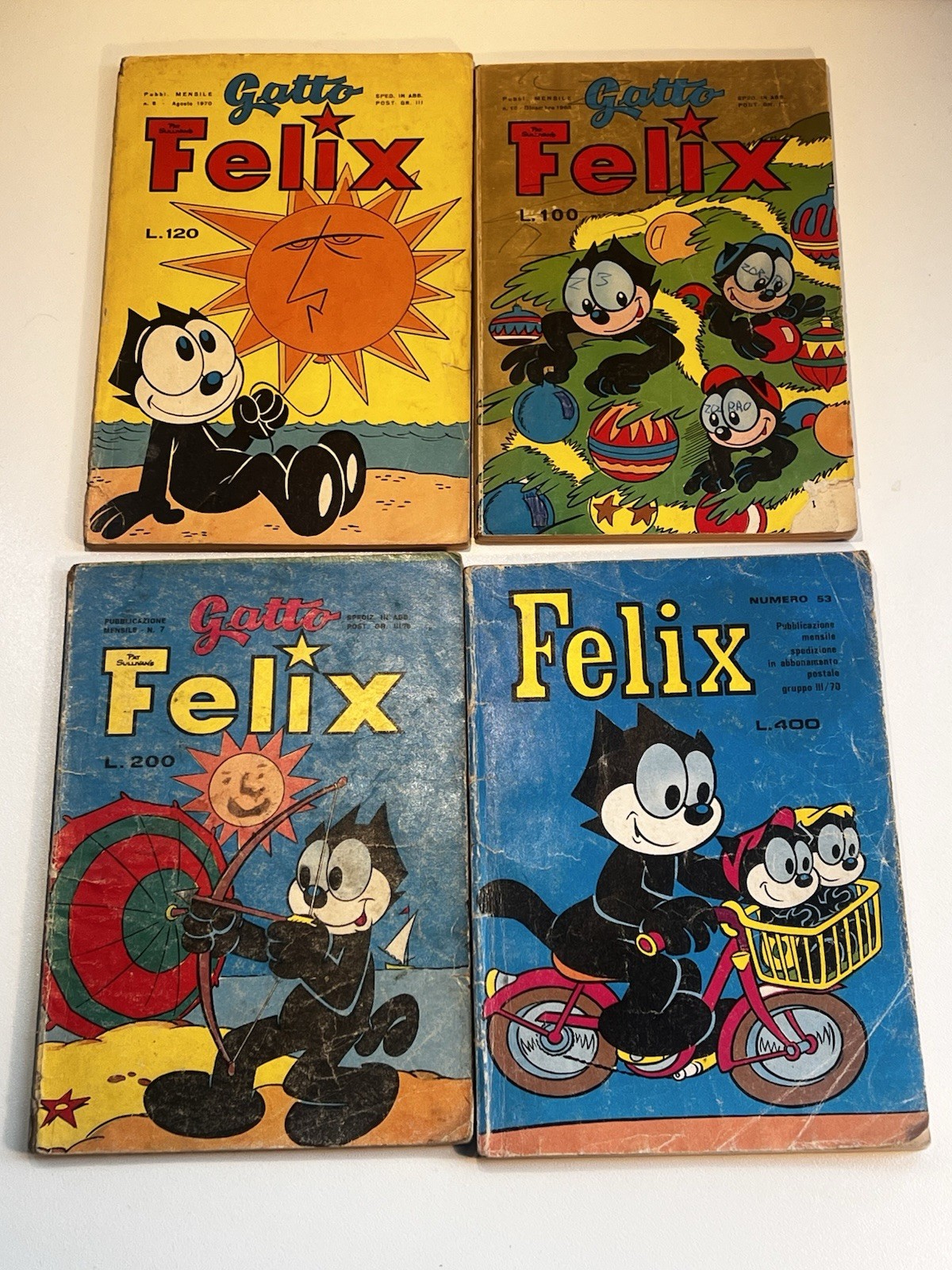 Lotto 4 Fumetti Gatto Felix Edizioni Bianconi Vintage Anni 60 70 N 7 8 13 53