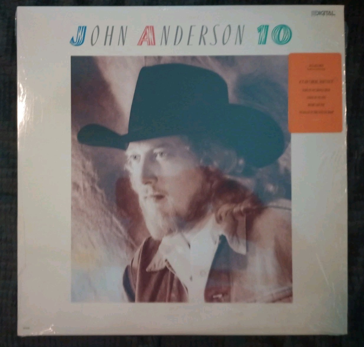JOHN ANDERSON 10 / TEN 1988 Vinyl LP 10 songs with HYPE STICKER NM MCA-42218