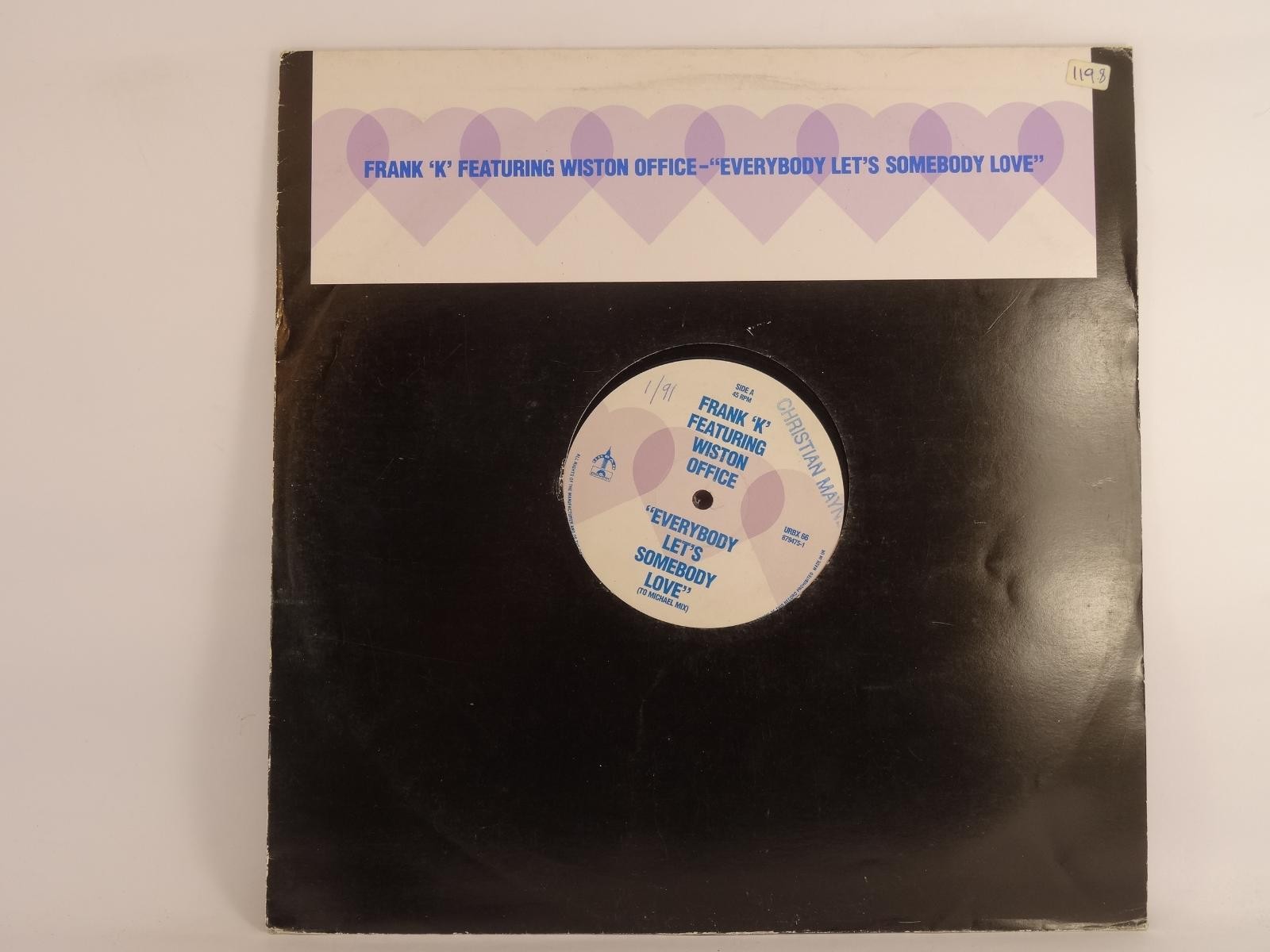 FRANK 'K' (FT. WISTON OFFICE) EVERYBODY LET'S SOMEBODY LOVE (2) 2 Track 12" Sing