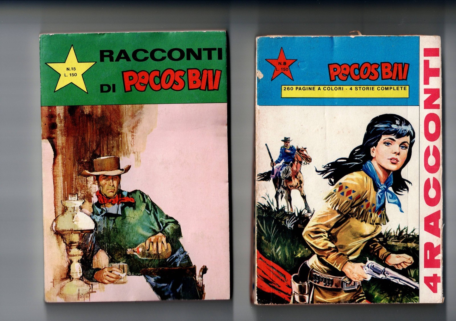 4 racconti di PECOS BILL n.8 (1965) + n.15 (1967) raccolta SEPIM/FASANI