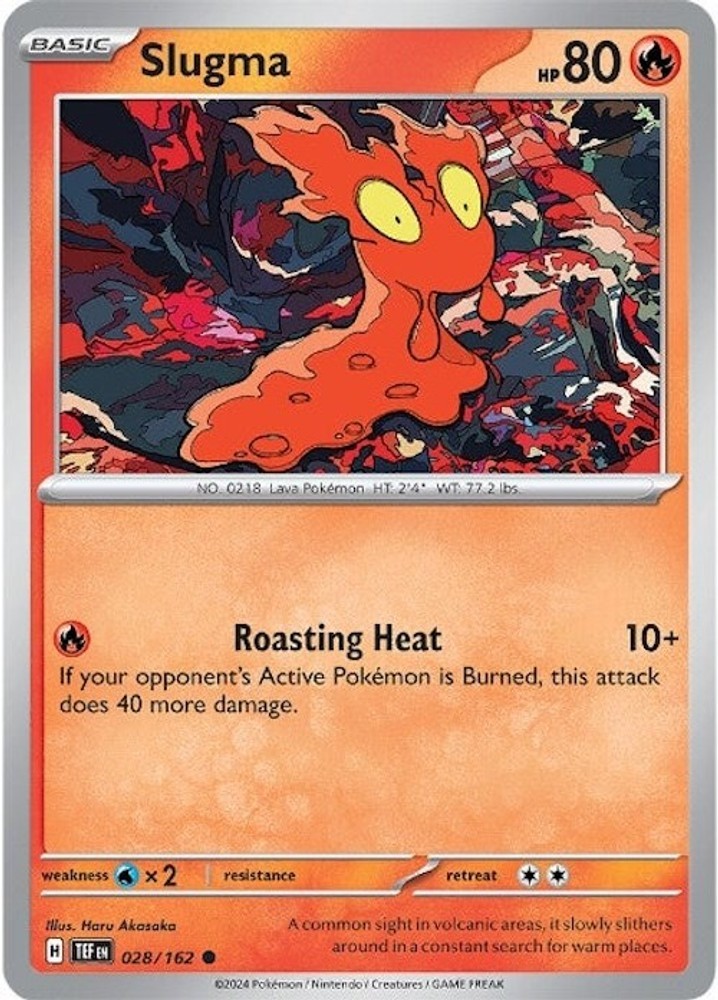 Slugma 028/162 Pokemon Forze Temporali Nuovo con scatola Haru Akasaka